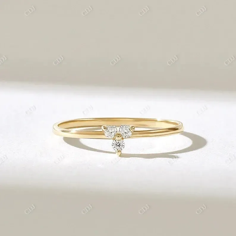 0.06CTW Tiny Diamond Trefoil Engagement Ring