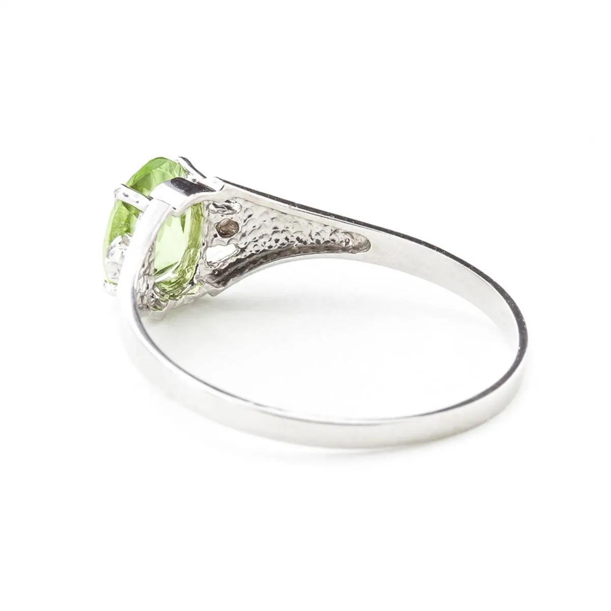 0.76 Carat 14K Solid White Gold Stands For Something Peridot Diamond Ring