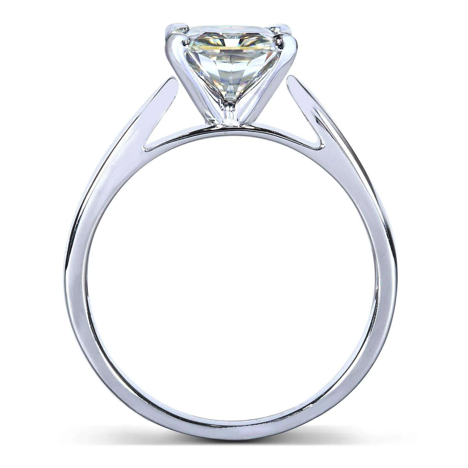 0.9ct Princess Moissanite Solitaire Ring