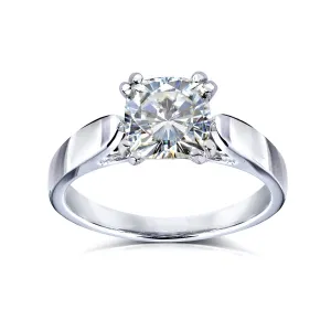 1.10 Carat Cushion Moissanite Simple Solitaire Ring