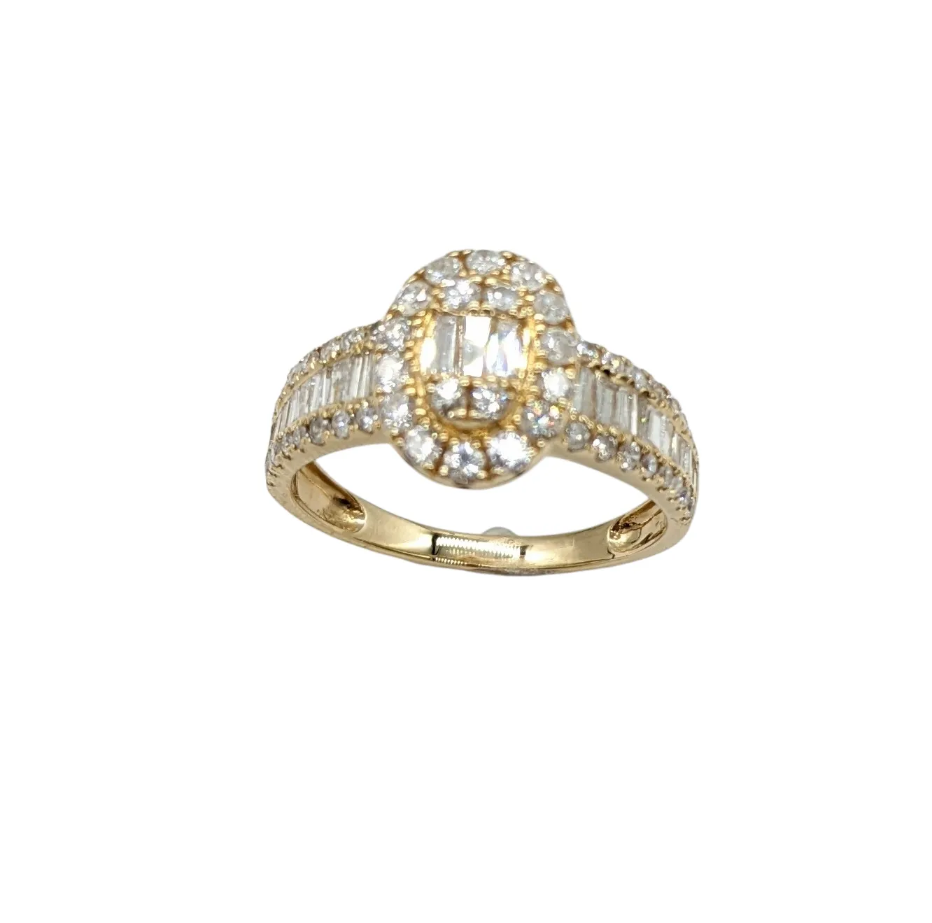 1.10 Carat Total Weight Oval Design Ladies Ring with Halo