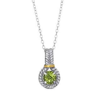 14K and 925 Sterling Sliver Pendant with Peridot (145NP8511TPD)