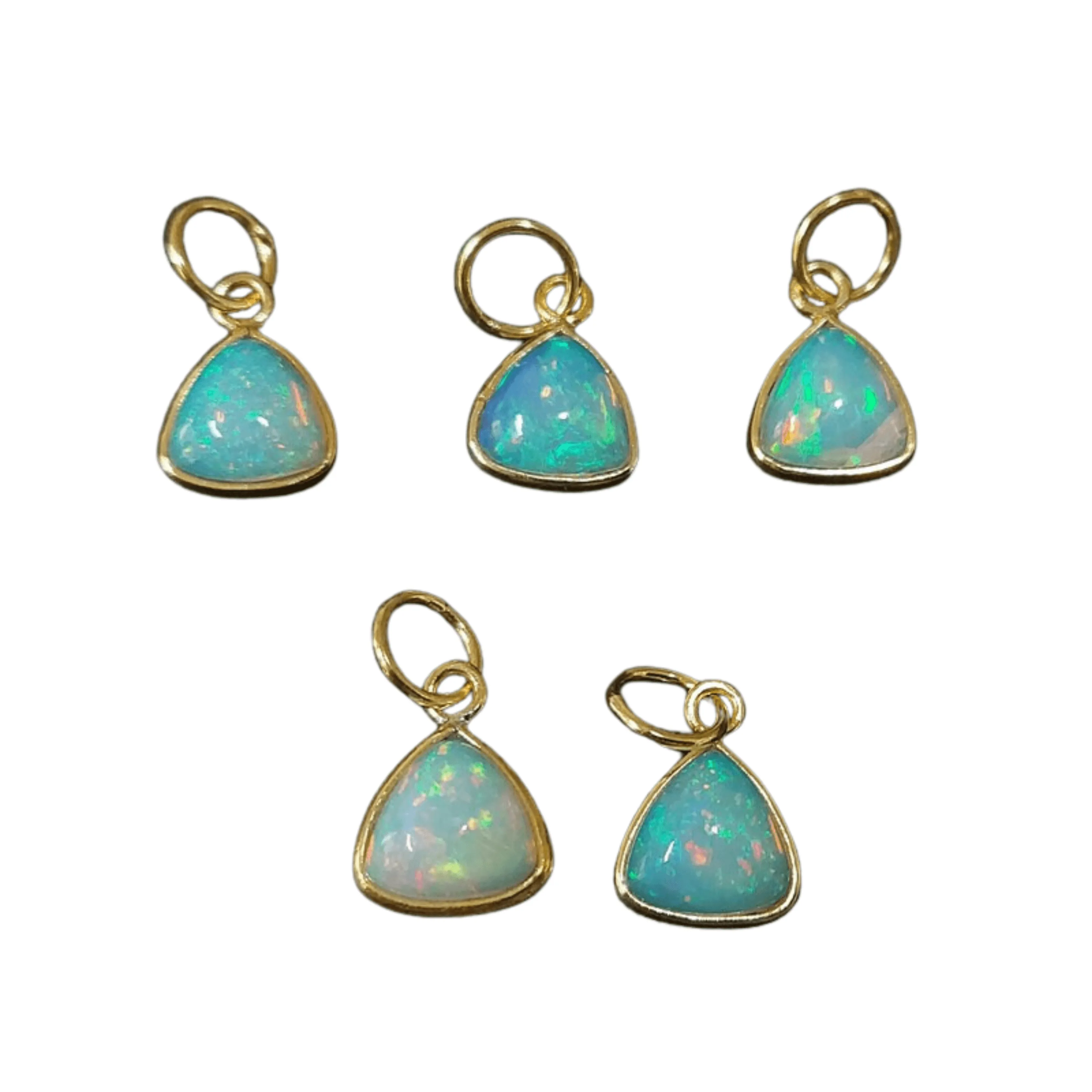 14k Gold Opal Charm Pendant