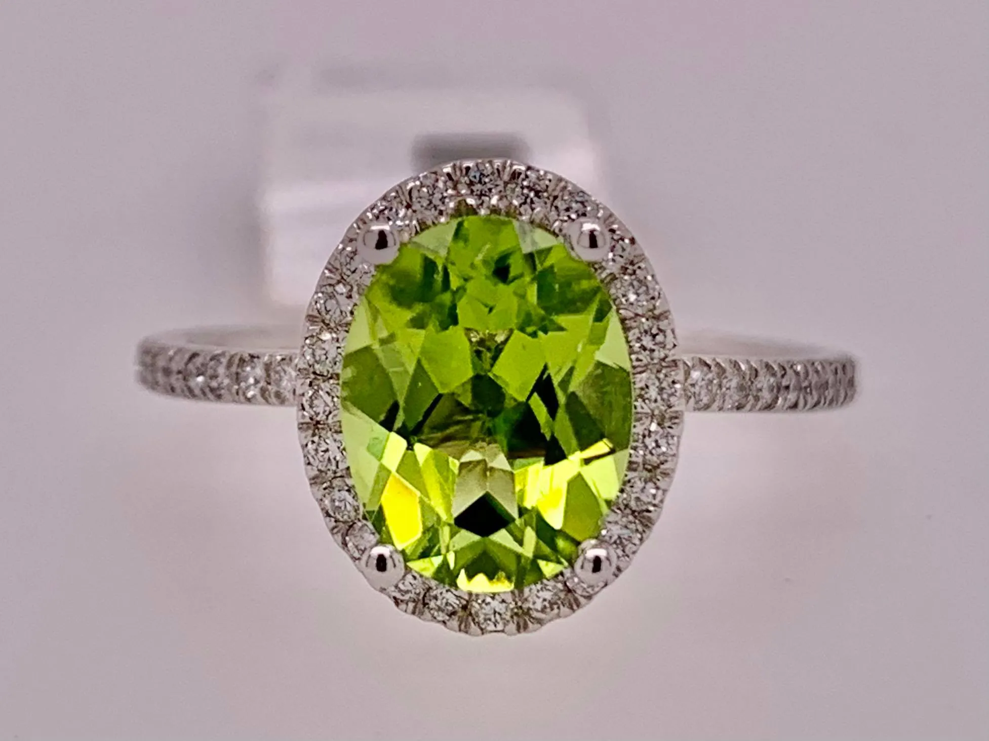 14K Peridot & Diamond Ring