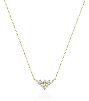 14K Solid Gold Sophie Baguette Diamond Necklace