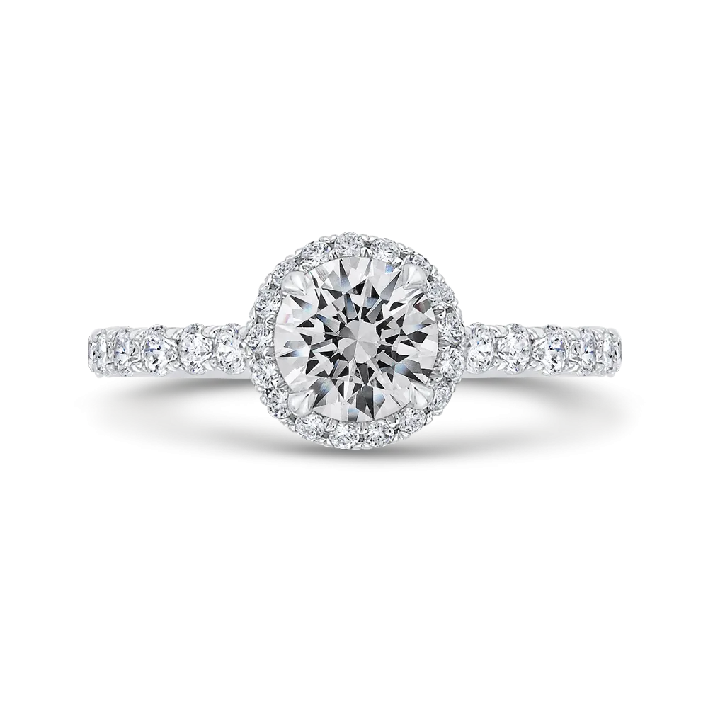 14K White Gold Diamond Engagement Ring (Semi-Mount)