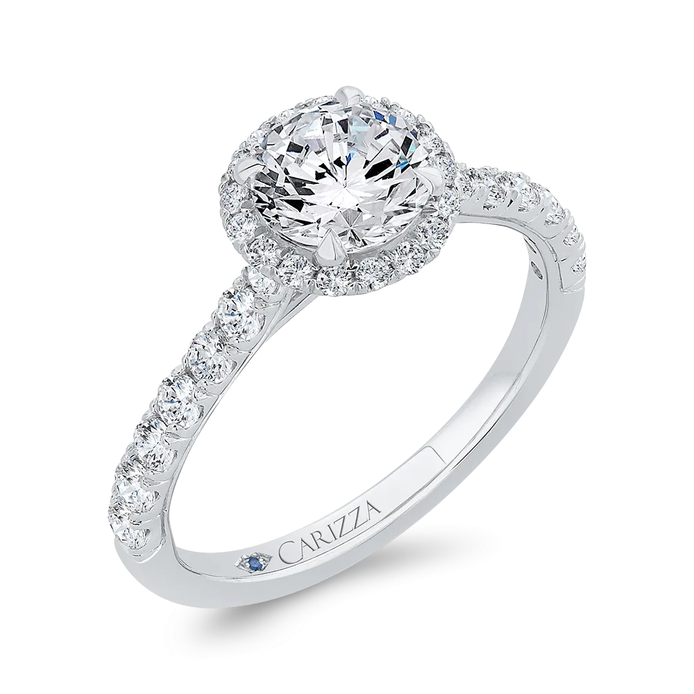 14K White Gold Diamond Engagement Ring (Semi-Mount)