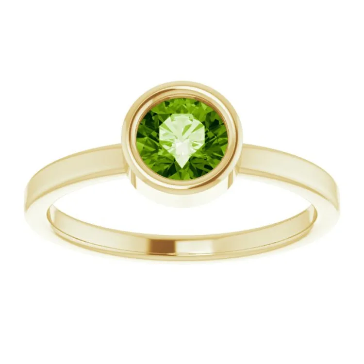 14K Yellow 5.5 mm Natural Peridot Ring