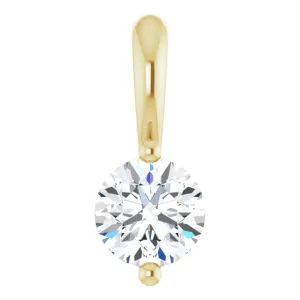 14K Yellow Gold 1/5 CT Natural Diamond Pendant