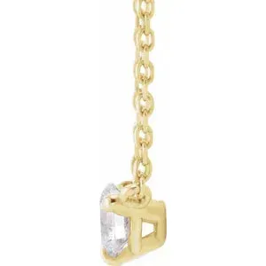 14K Yellow Gold 1/5 CTW Natural Diamond Solitaire 16-18" Necklace