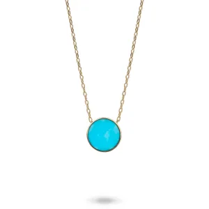 16-18" Adjustable Eclipse Flipside Turquoise & Mother of Pearl Necklace in Gold - 9mm