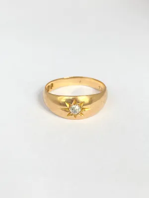 18ct Gold, Victorian, Starburst Solitaire Ring, Hallmarked 18ct Gold, Birmingham, 1898