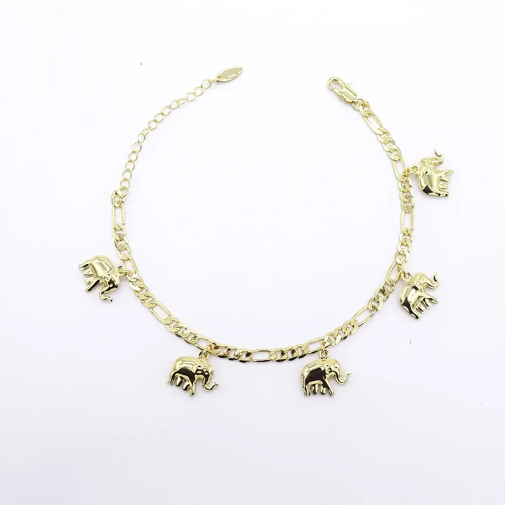 18K Gold-Filled Elephant Anklet For Women