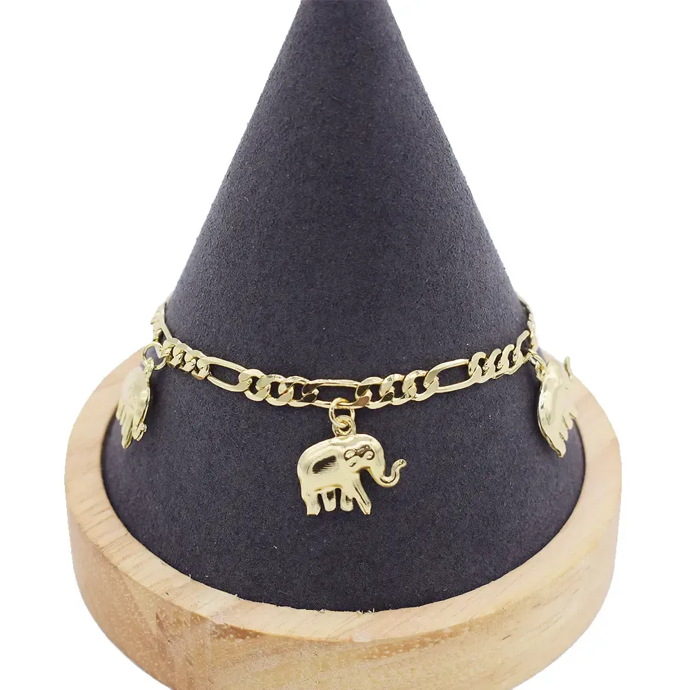 18K Gold-Filled Elephant Anklet For Women