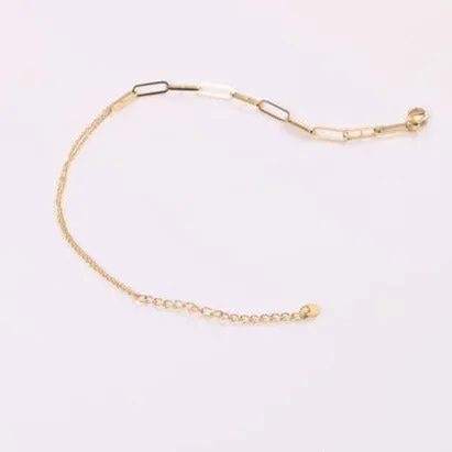 18K Gold-Filled Rectangle Link Chain Anklet