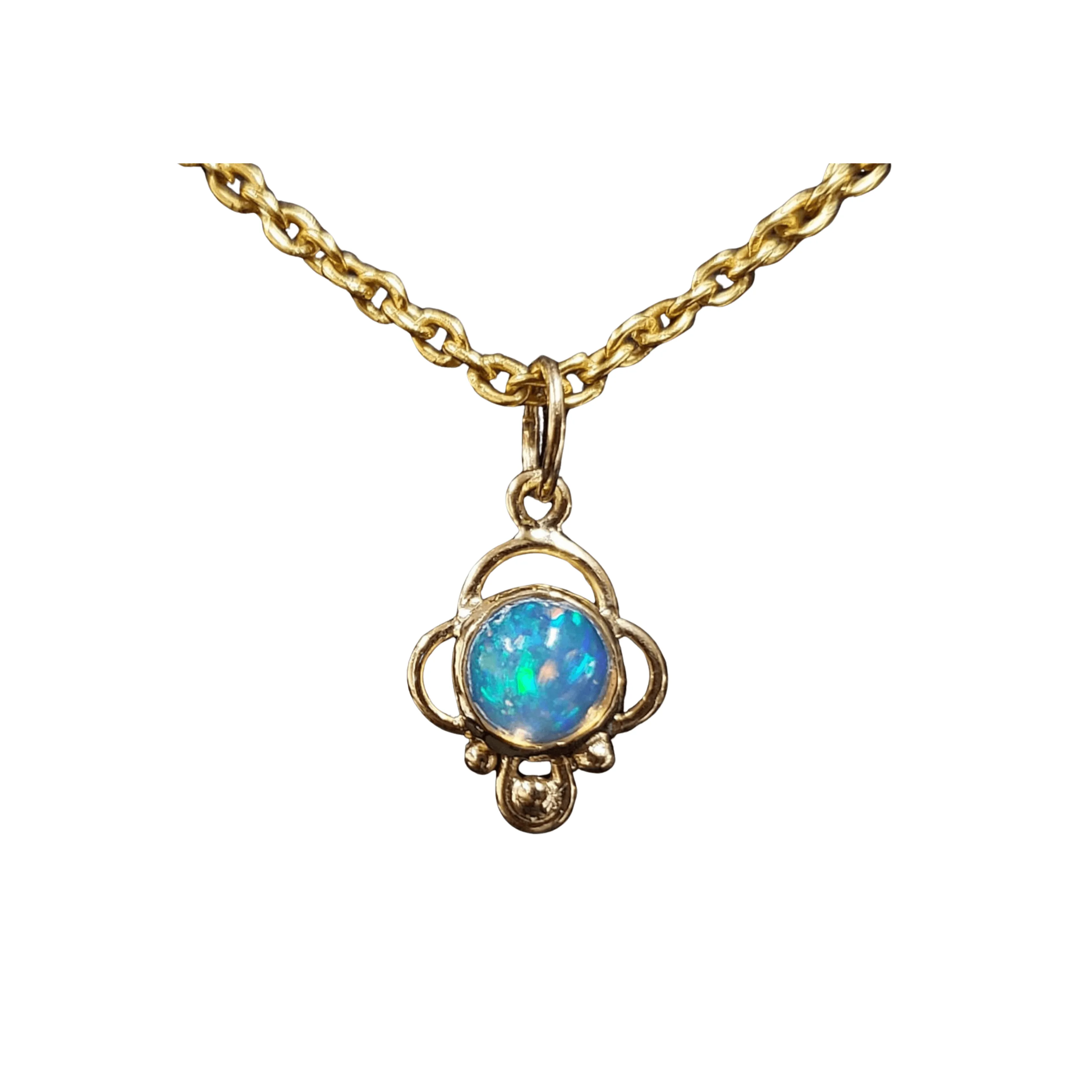 18k Gold Natural Opal Pendant