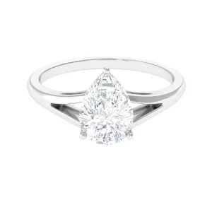 2 CT Prong Set Solitaire and Hidden Moissanite Split Shank Ring