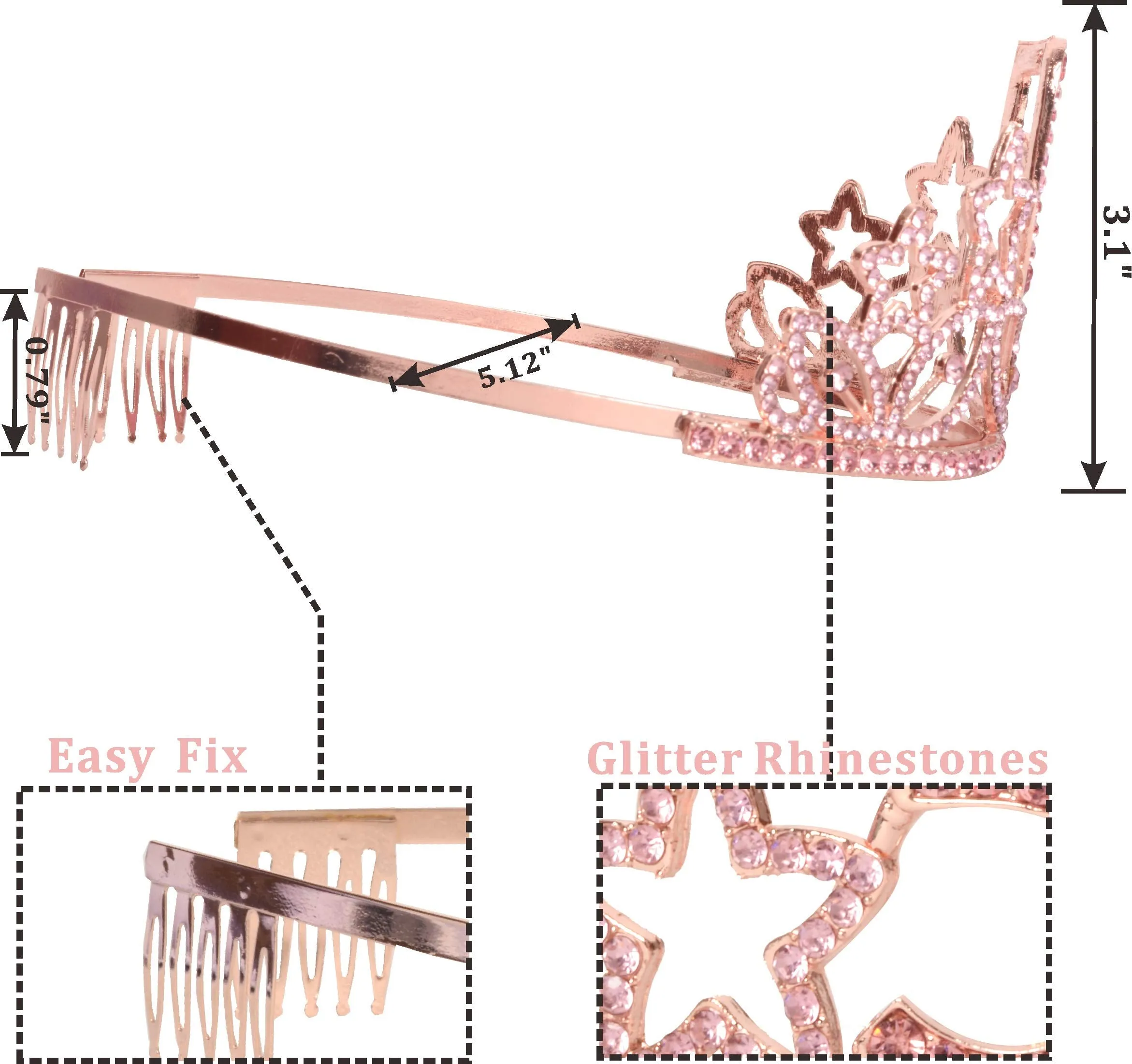 24th Birthday Gifts for Women, 24th Birthday Tiara and Sash pink, Happy 24th Birthday