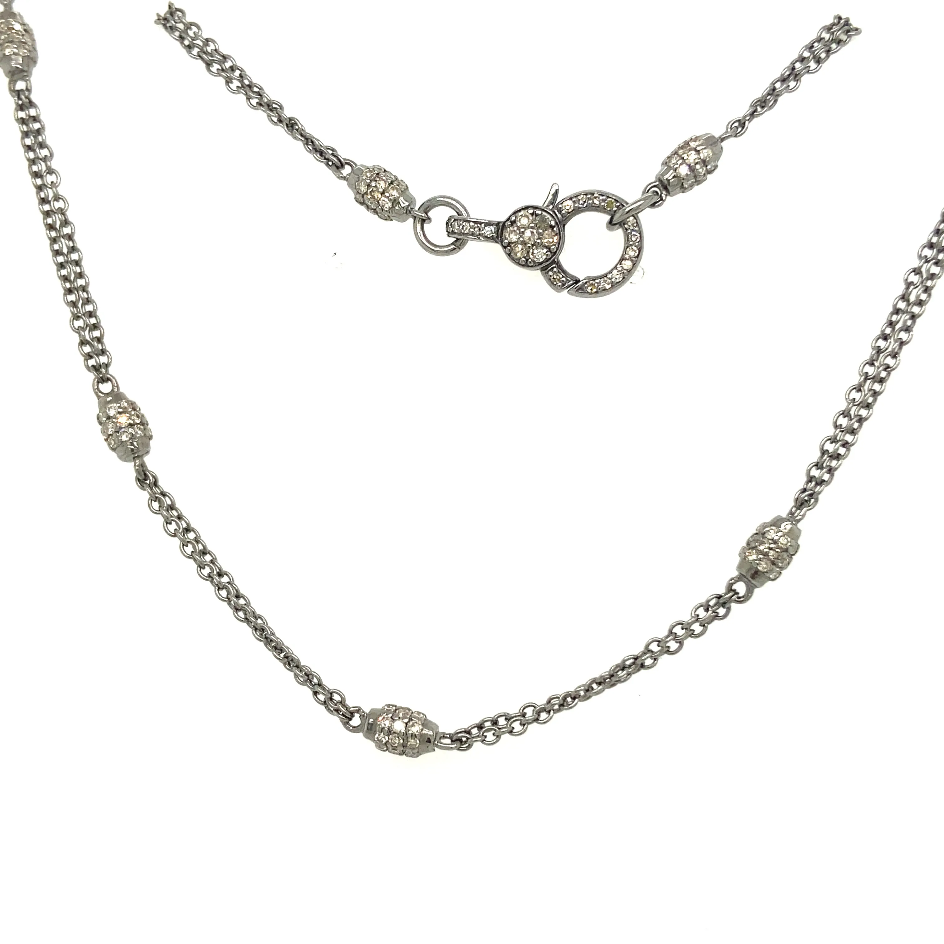 36" Diamond Station Necklace