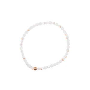 4mm White Opal Swarovski Beaded Bracelet