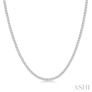 5 Ctw Round Cut Diamond Tennis Necklace in 14K White Gold