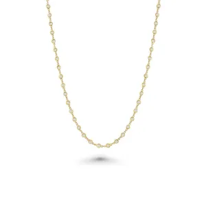 61 Stone Diamond By The Yard Necklace, Bezel Set Diamond Station Necklace (2.25 ct.) in 14K Gold