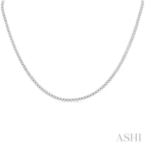 7 Ctw Round Cut Diamond Tennis Necklace in 14K White Gold