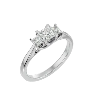 7/8 ctw Princess-Cut Three Stone Lab Grown Diamond Ring