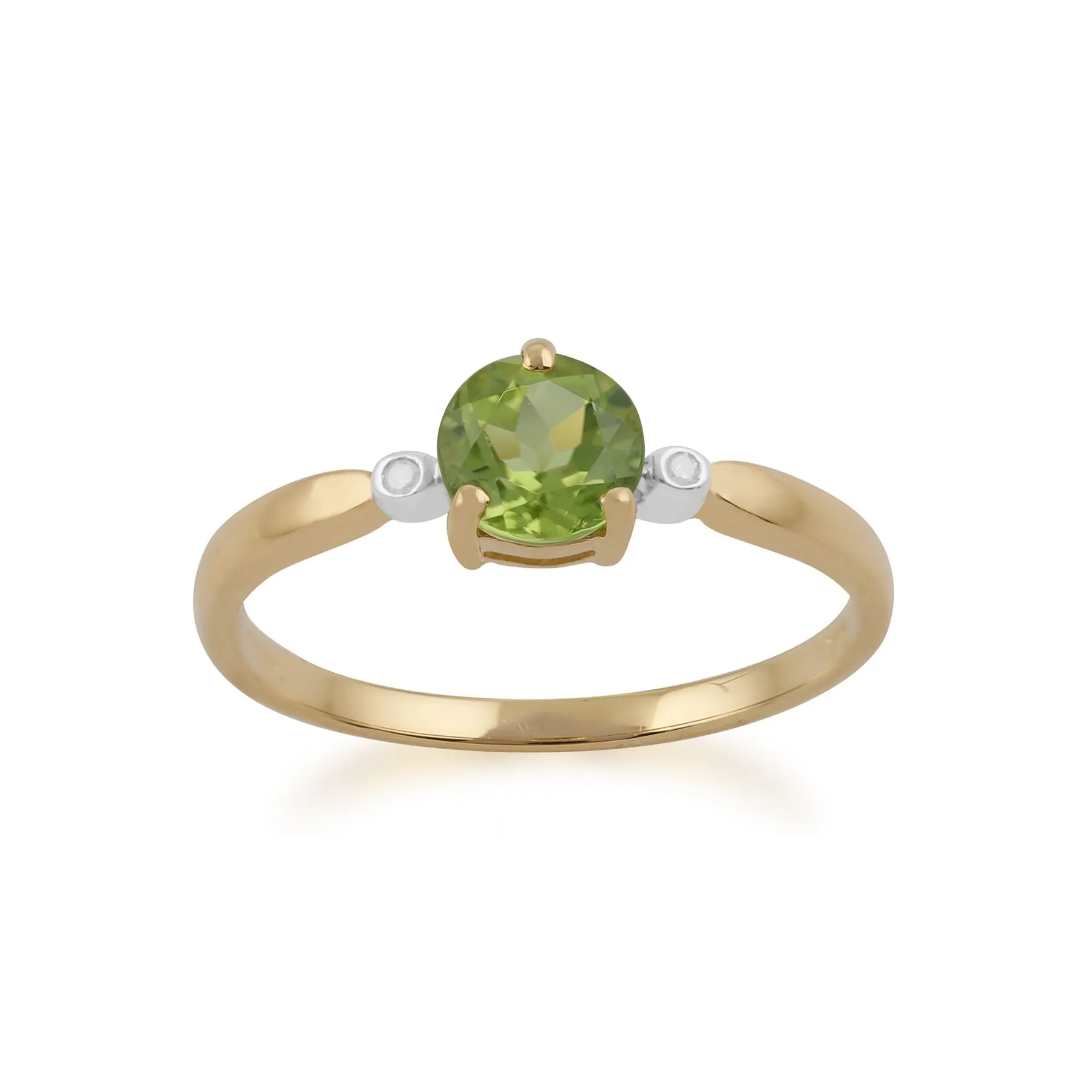 9 karat Gelbes Gold Peridot & Diamant Ringe