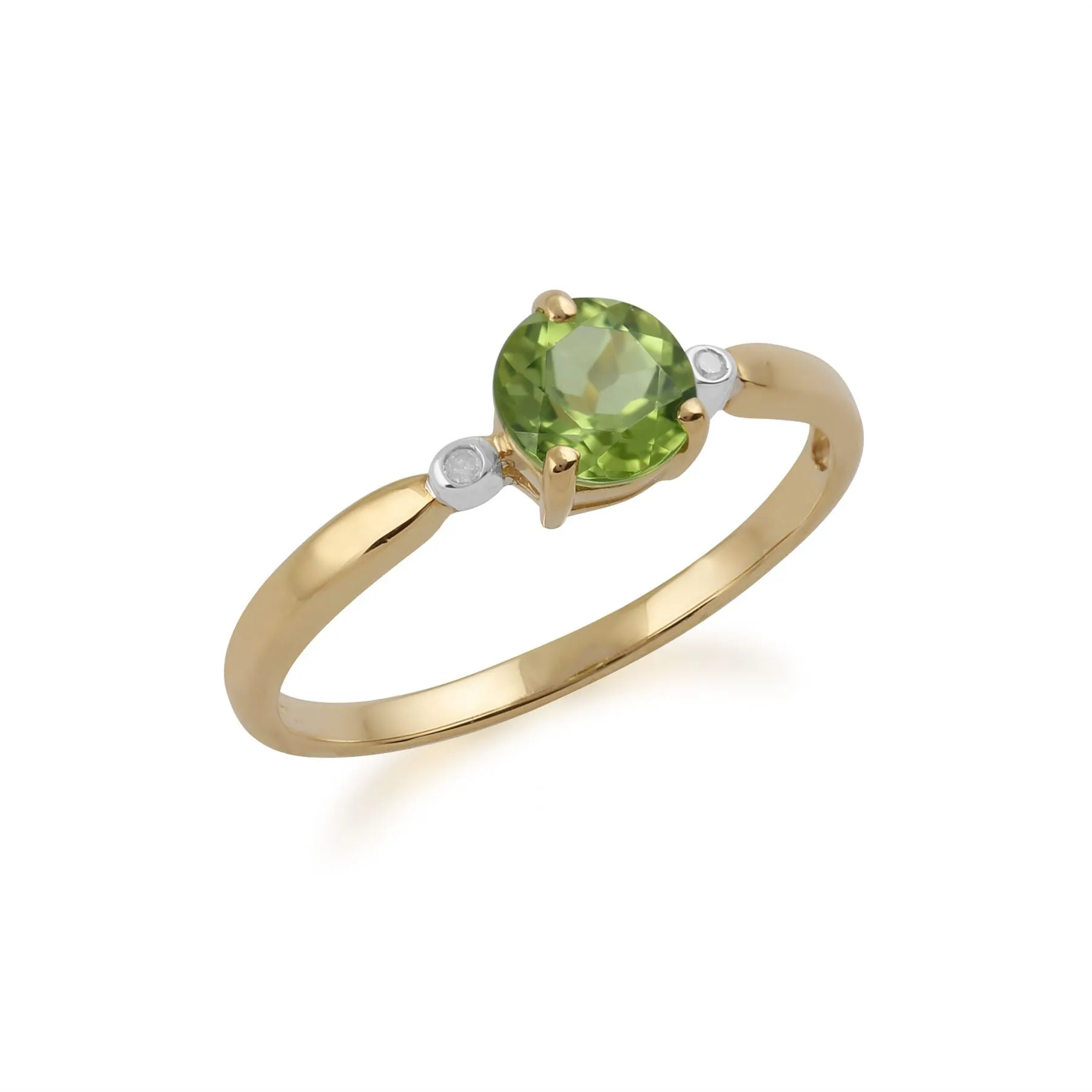 9 karat Gelbes Gold Peridot & Diamant Ringe