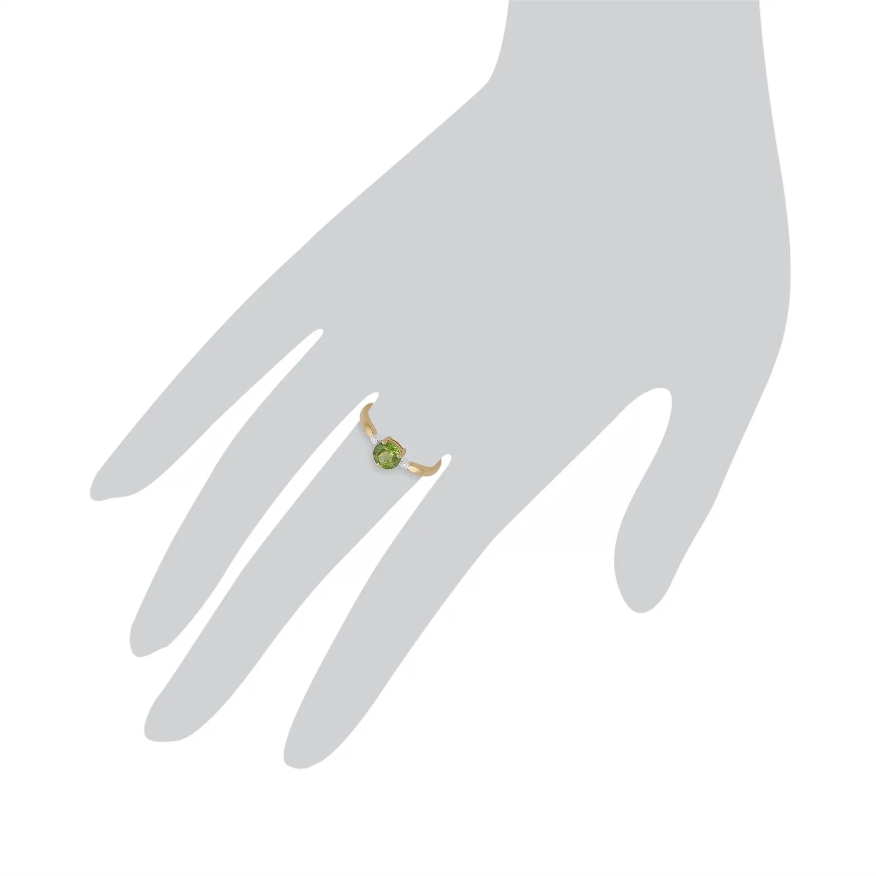 9 karat Gelbes Gold Peridot & Diamant Ringe