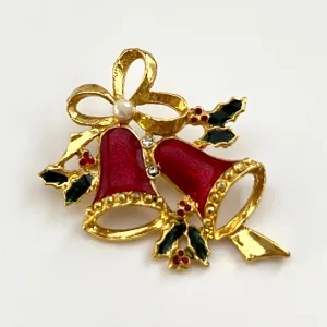 90s/ 00s Christmas Bell Brooch