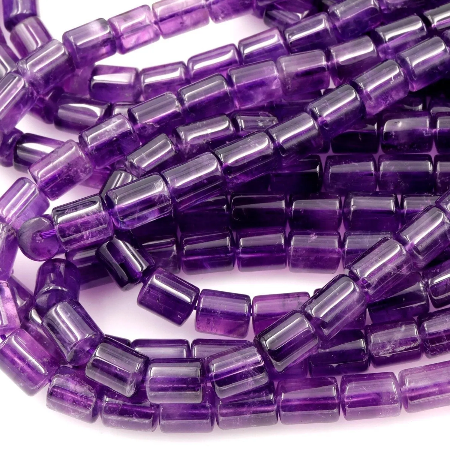 AA Natural Amethyst Tube Beads Cylinder Nugget Genuine Real Rich Purple Amethyst Gemstone Beads 16" Strand