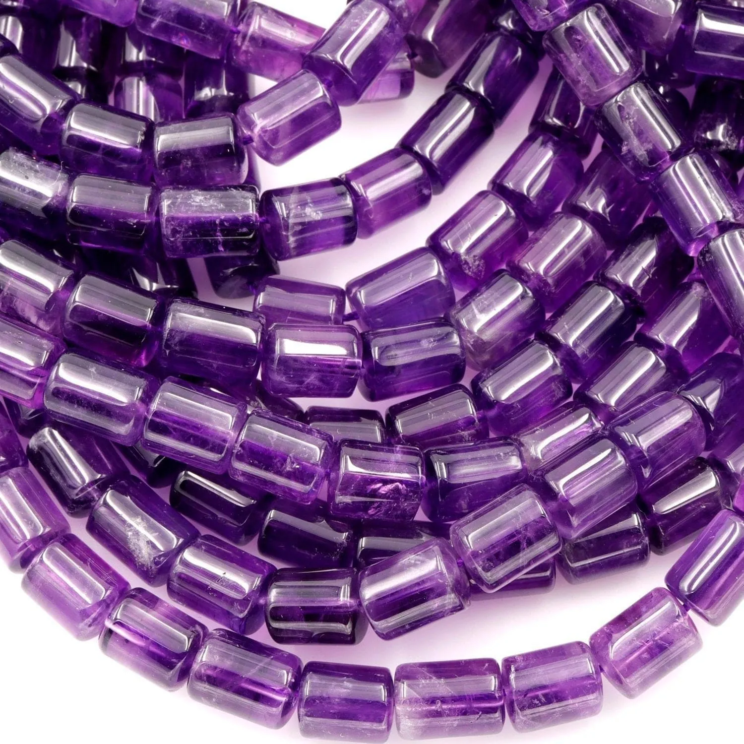 AA Natural Amethyst Tube Beads Cylinder Nugget Genuine Real Rich Purple Amethyst Gemstone Beads 16" Strand