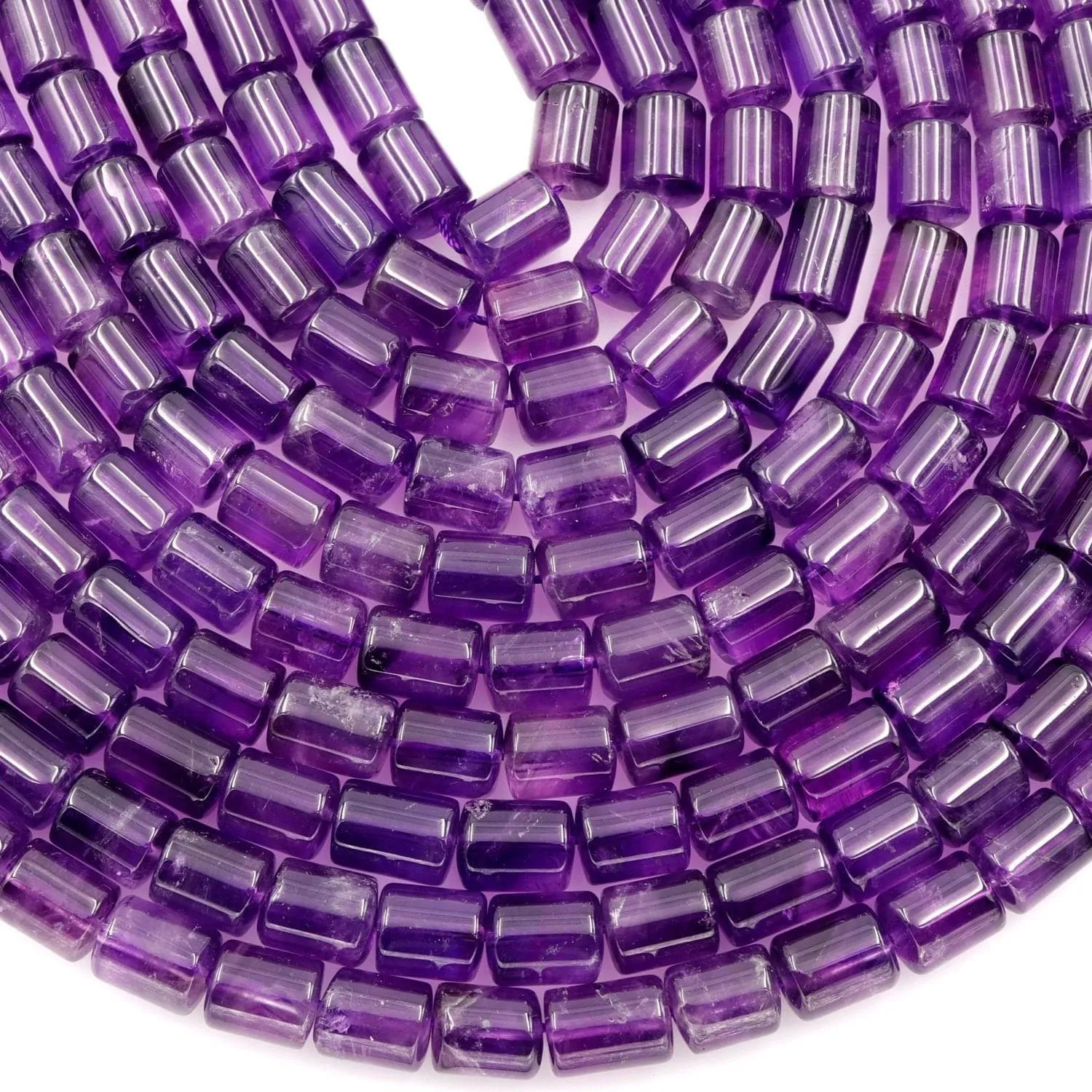 AA Natural Amethyst Tube Beads Cylinder Nugget Genuine Real Rich Purple Amethyst Gemstone Beads 16" Strand