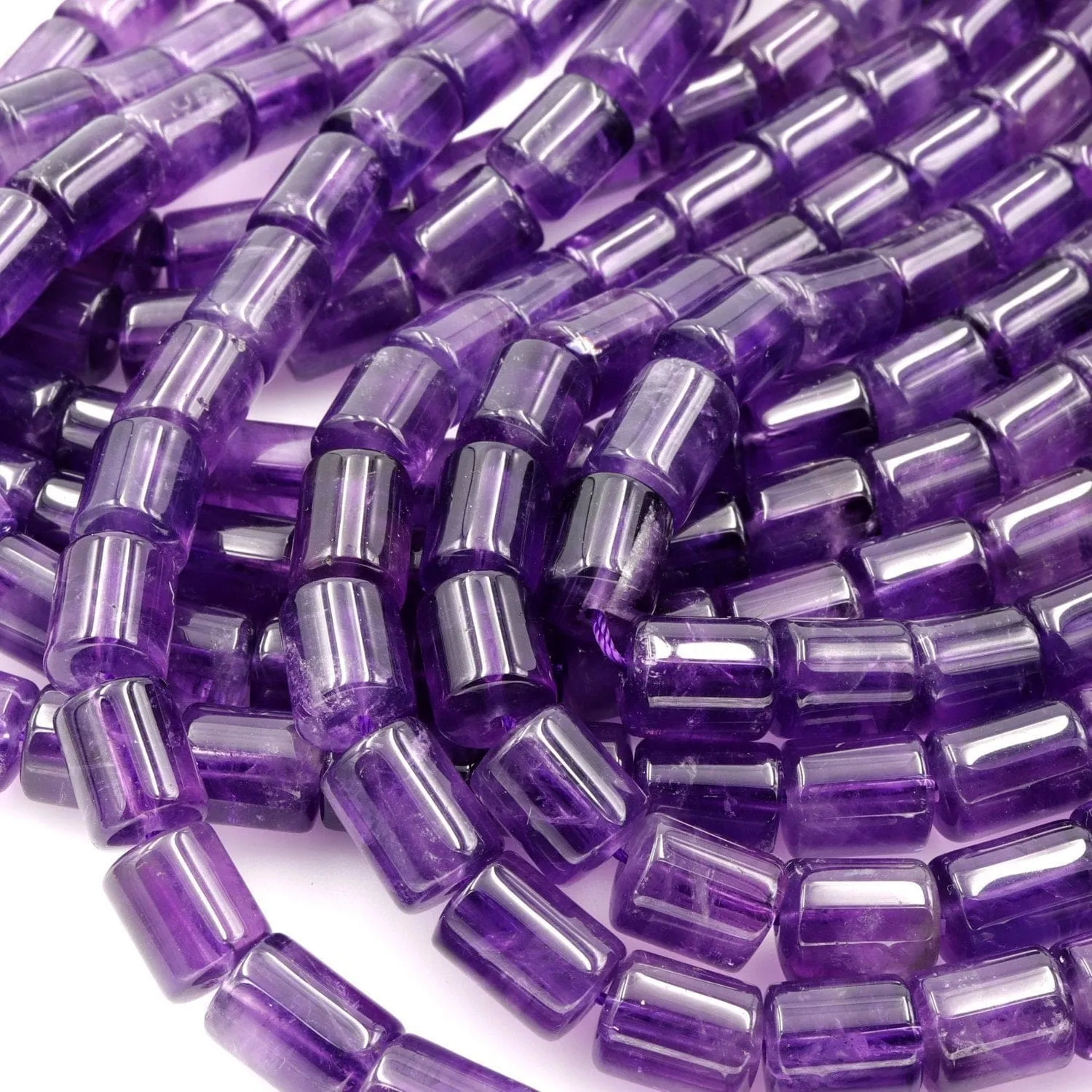 AA Natural Amethyst Tube Beads Cylinder Nugget Genuine Real Rich Purple Amethyst Gemstone Beads 16" Strand