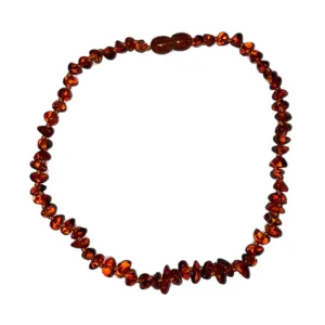 Amber 12/13in Baby Teething Necklace Light Cognac