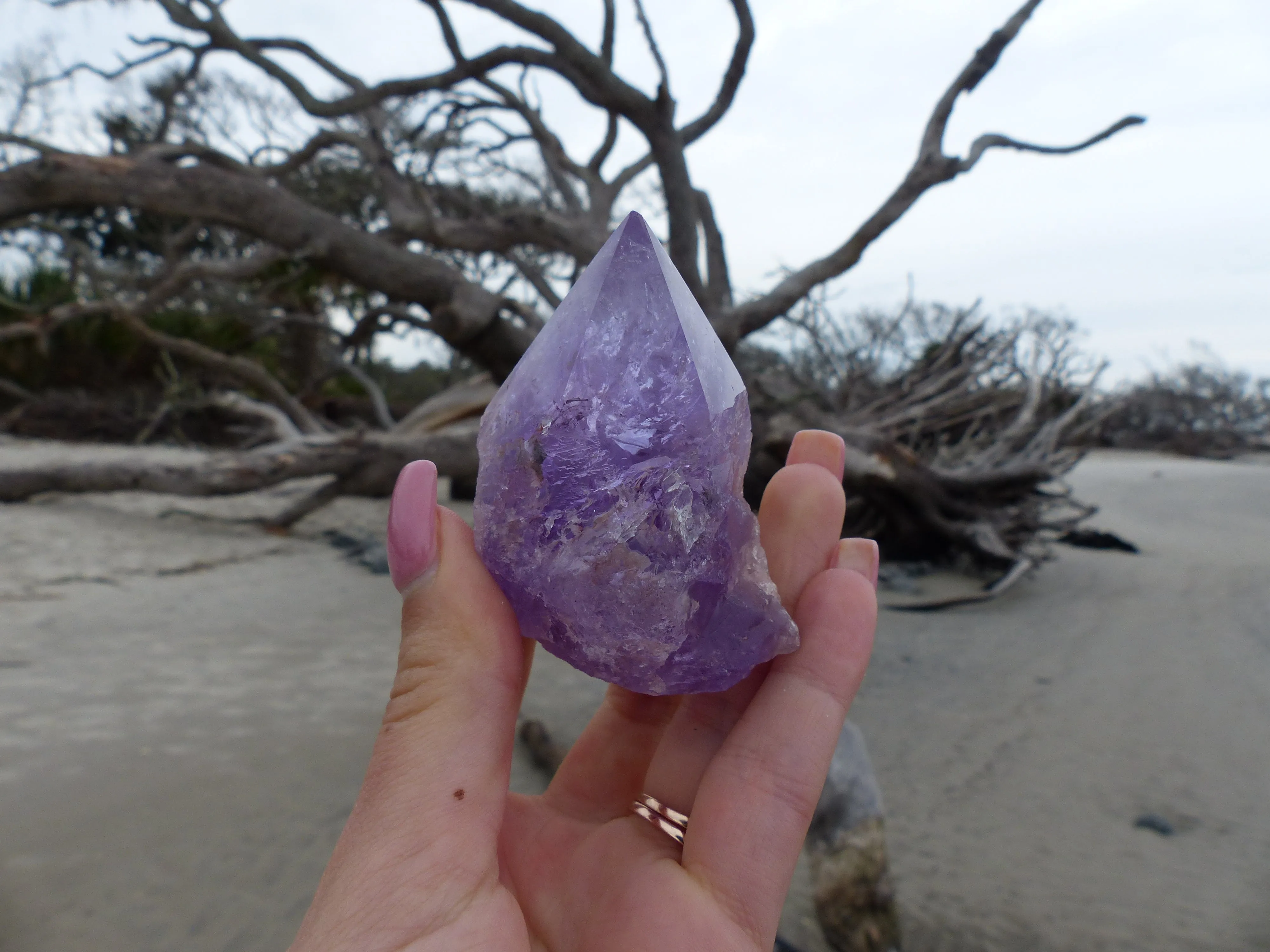 Amethyst Point, Polished Point with Rough Base (#8)