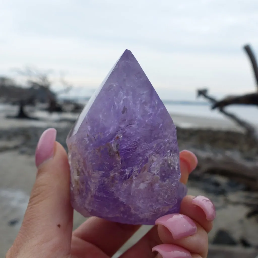 Amethyst Point, Polished Point with Rough Base (#8)