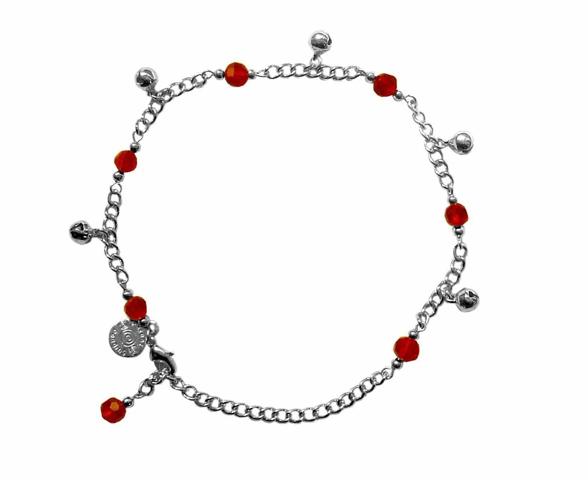 Anklet Silver - Bells and Beads