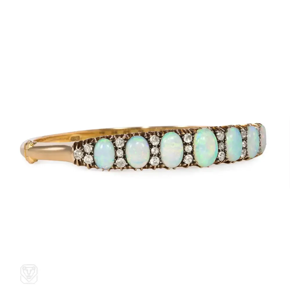 Antique opal and diamond bracelet, England