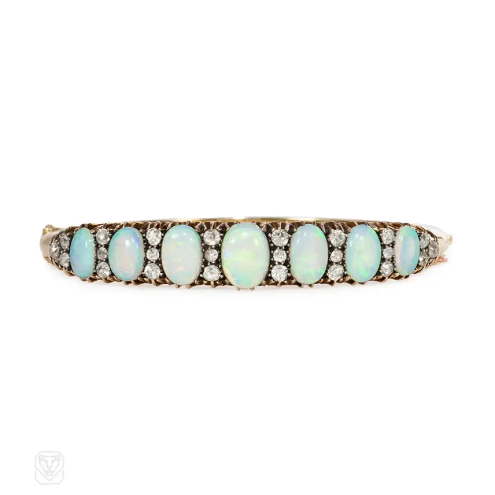 Antique opal and diamond bracelet, England