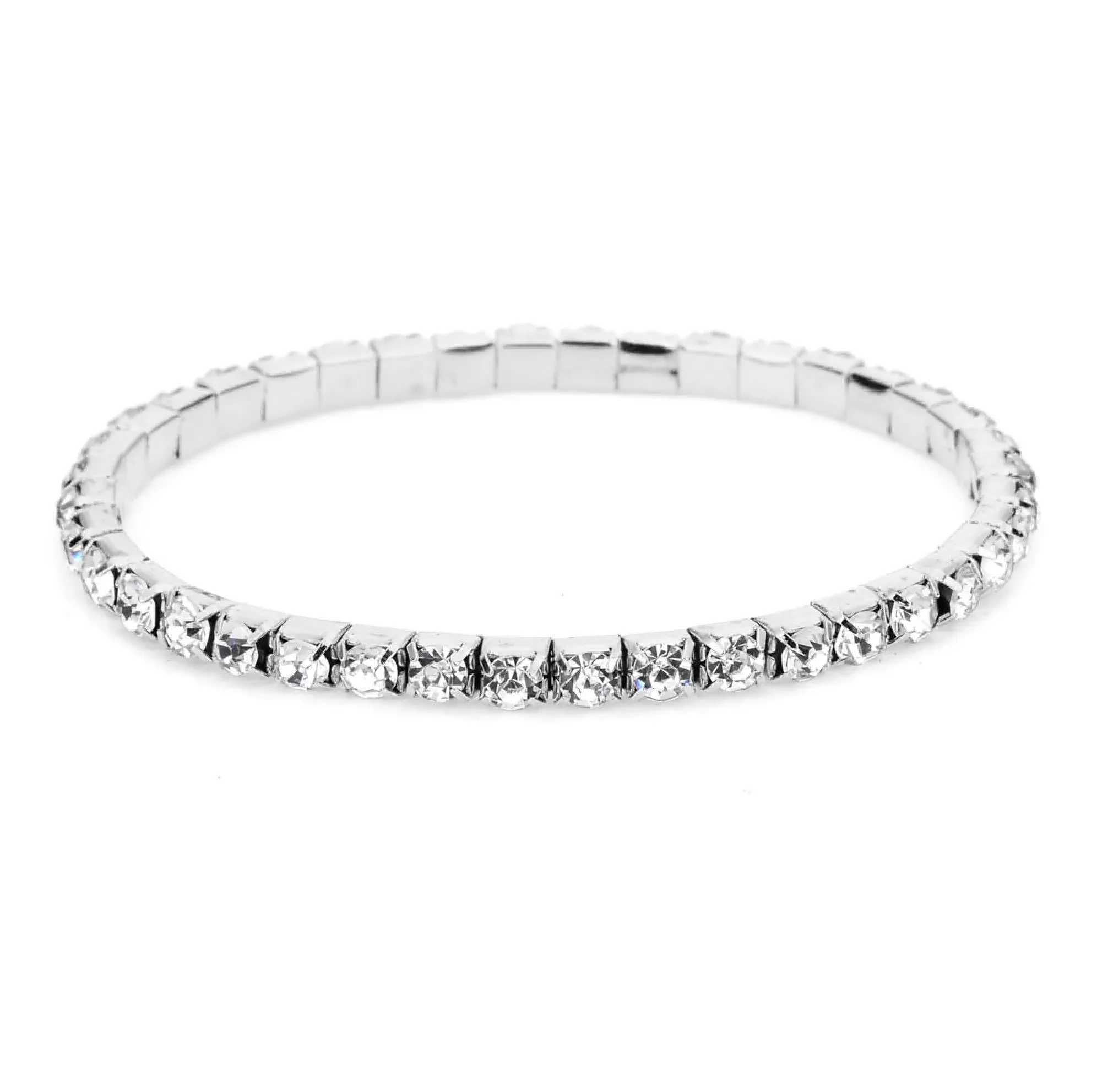 Aurora Rhinestone Anklet (1 Row / Silver)