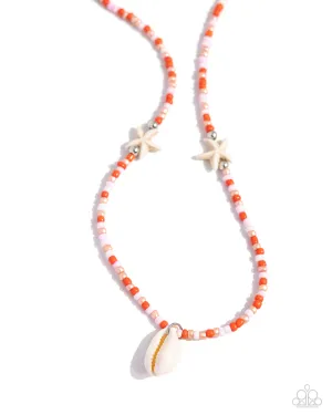 Beachside Beauty - Orange Necklace - Paparazzi Accessories