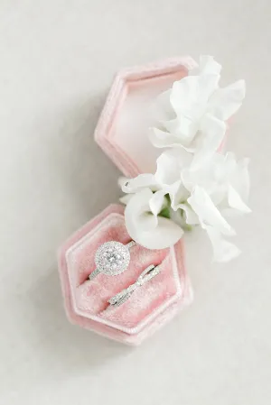 Blush Pink Hexagon Ring Box