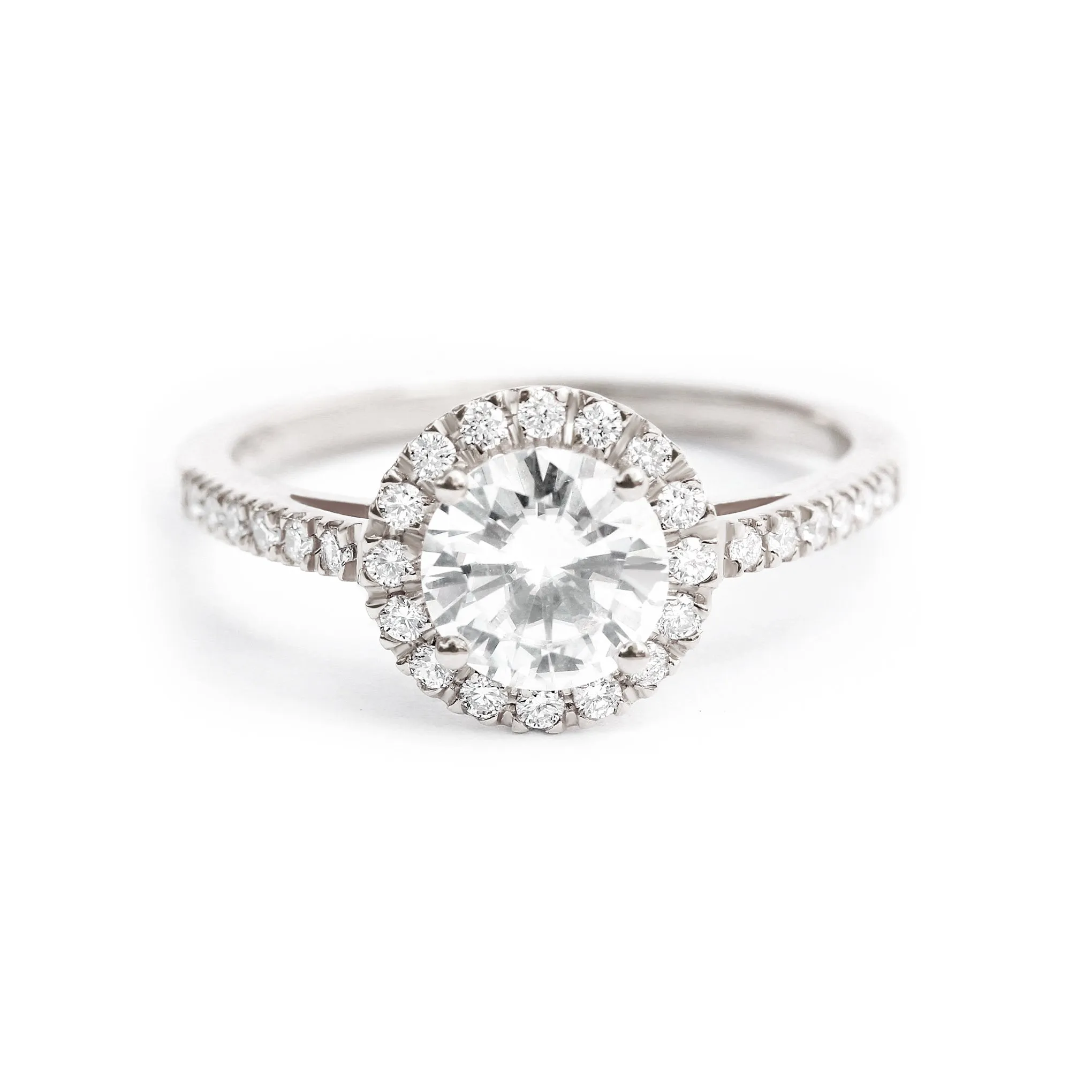 Classic & delicate Round diamond halo engagement ring - "Lady" ♥