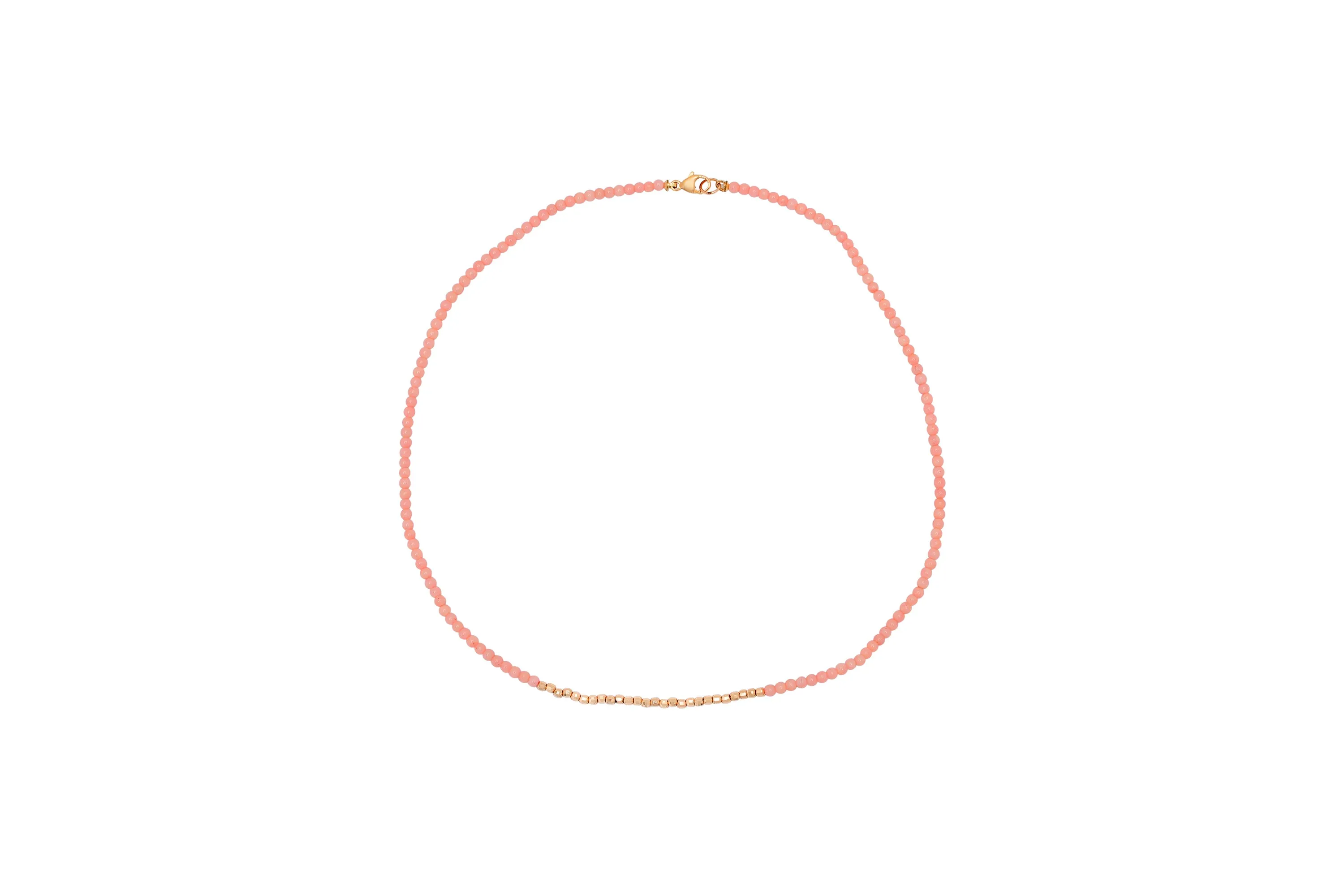 Coral Necklace with Gold Beads