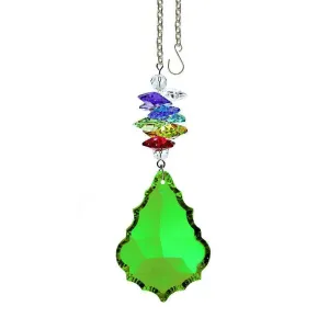 Crystal Ornament Light Peridot Crystal Pendeloque Prism Colorful Swarovski Crystals 4-inch