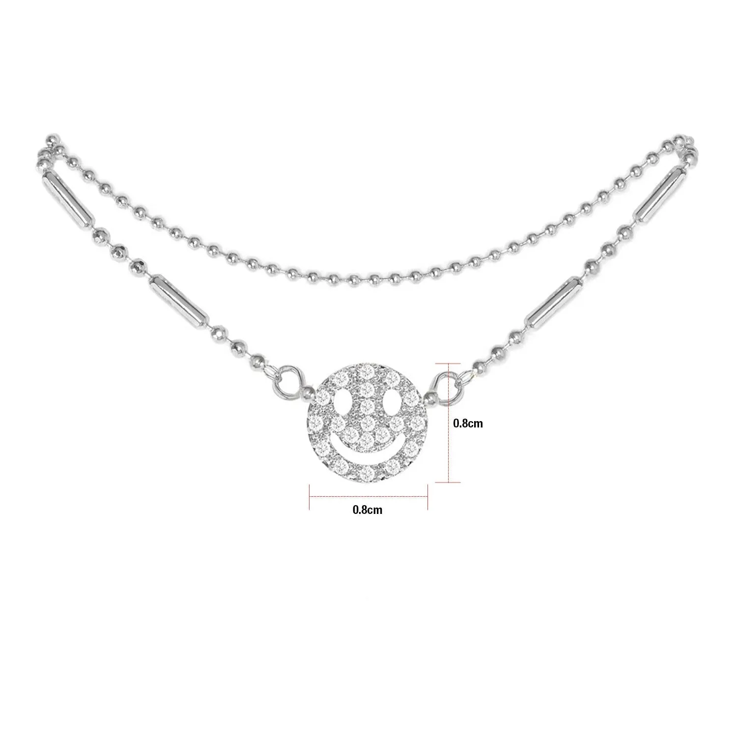 Cubic Zirconia Smile Anklet