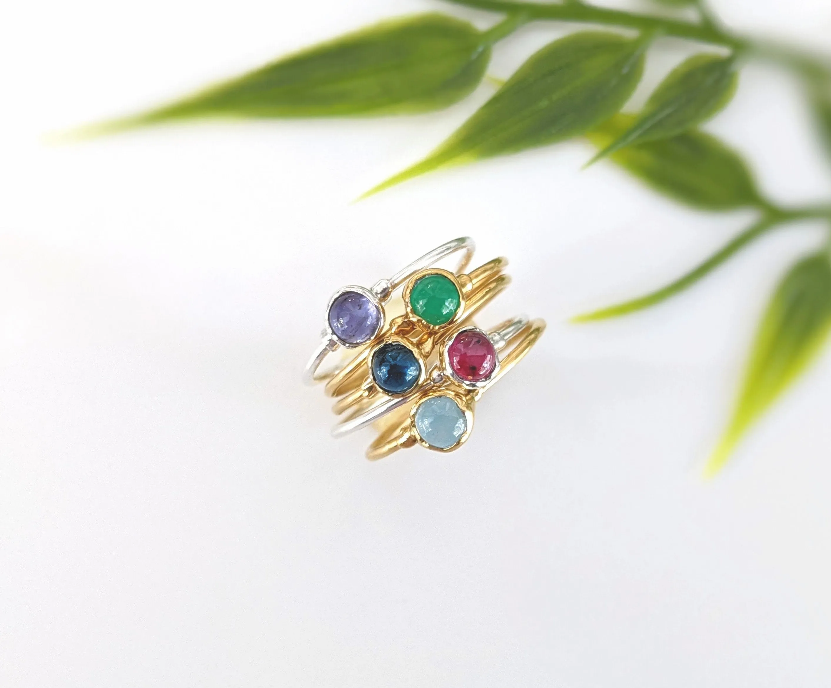 Dainty Garnet stacking ring